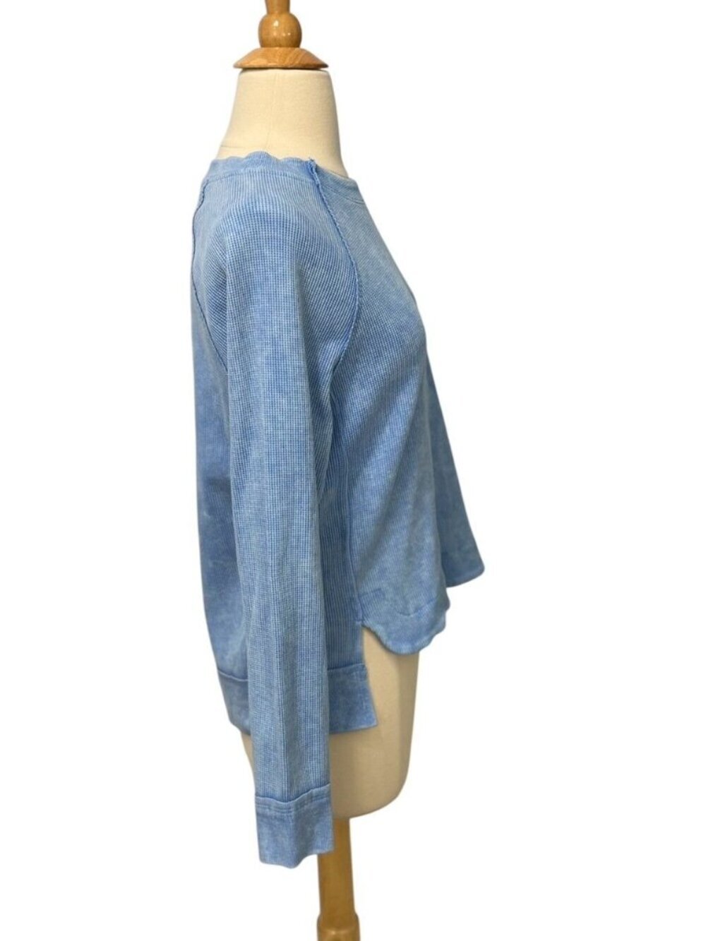 Sunnyside By Sundry Women's Waffle Knit Pullover & Jogger Pant Set Blue Size M - Picture 5 of 13
